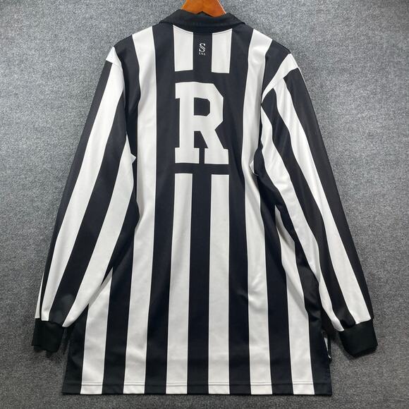 Smitty 1/4 Zip Referee Shirt Men's 2XL Black/White Long Sleeve Stretch Mesh - Picture 8 of 9